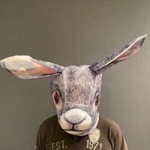 Adult Rabbit Head Halloween Costume Mask One Size Fits Most NWOT